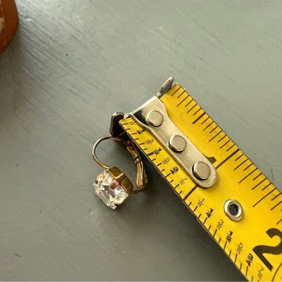 Sabika LIKE Gold Tone Dangle Earrings with Clear Sparkling Gemstones - Picture 8 of 9